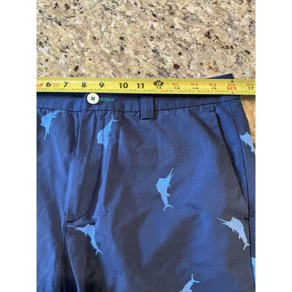 Tommy‎ Bahama All Over Marlin Print Men's Shorts Size 30 Blue Flat Front